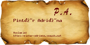 Pintér Adriána névjegykártya